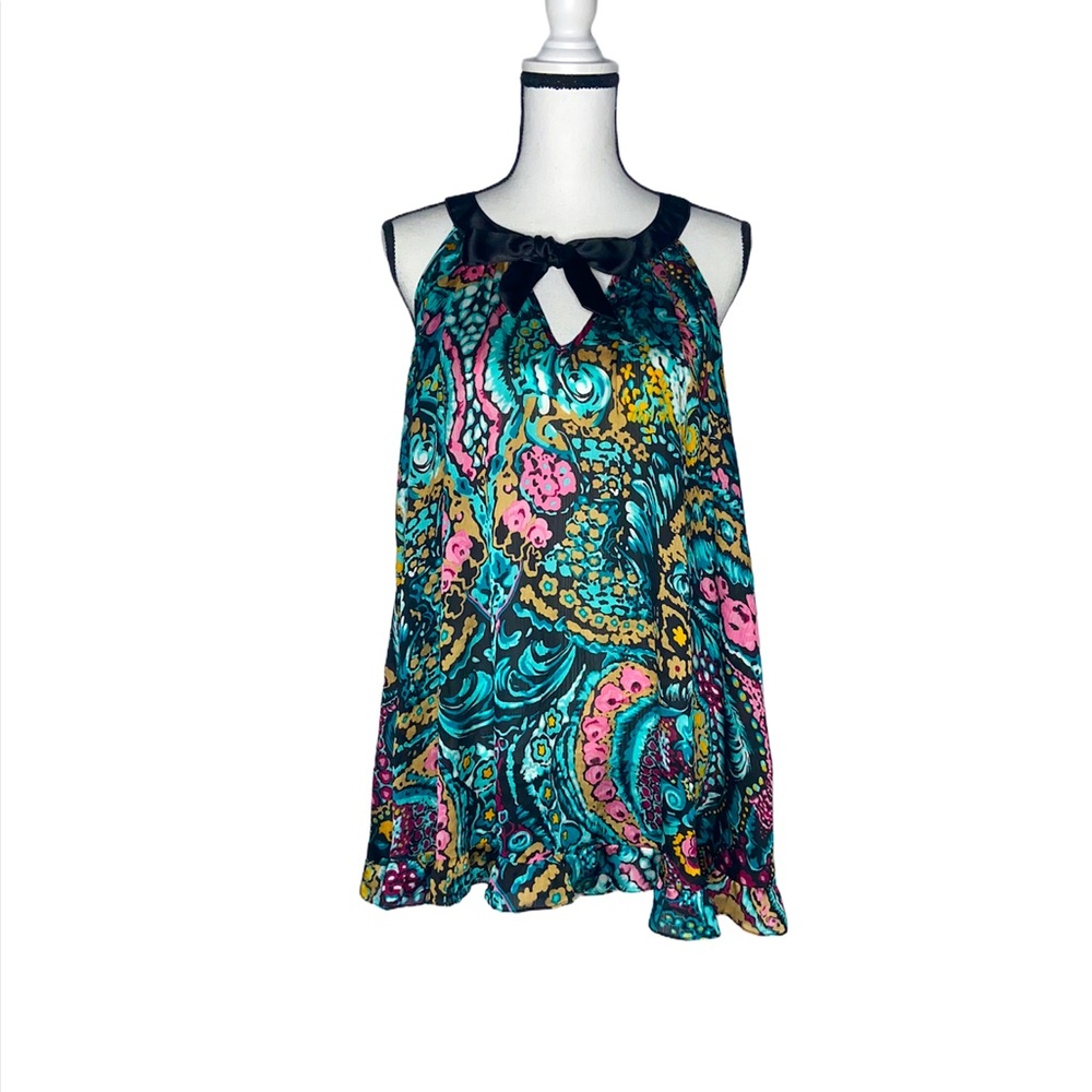 Betsey Jhonson Intimates Sheer Neck Tie Slip Top